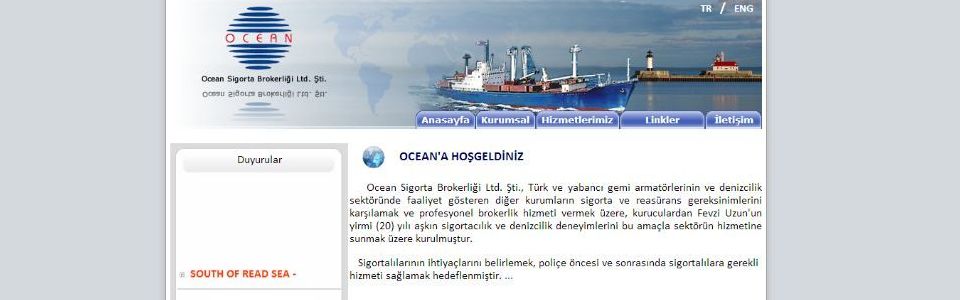 Ocean Sigorta Brokerliği Web Sitesi